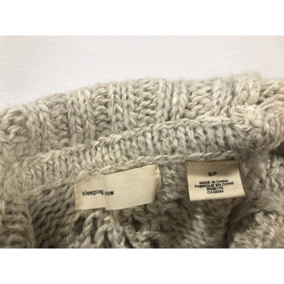 Anthropologie Sleeping on Snow Sweater Womens Small Cream Linen Wool Open Knit - Picture 5 of 10